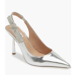 Steve Madden Stefani Metallic Slingback Pump in Silver Size 8